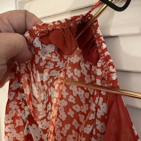 ASTR The Label Floral Ruffle Mini Lined Ruched Front and Back Dress - Picture 6 of 10